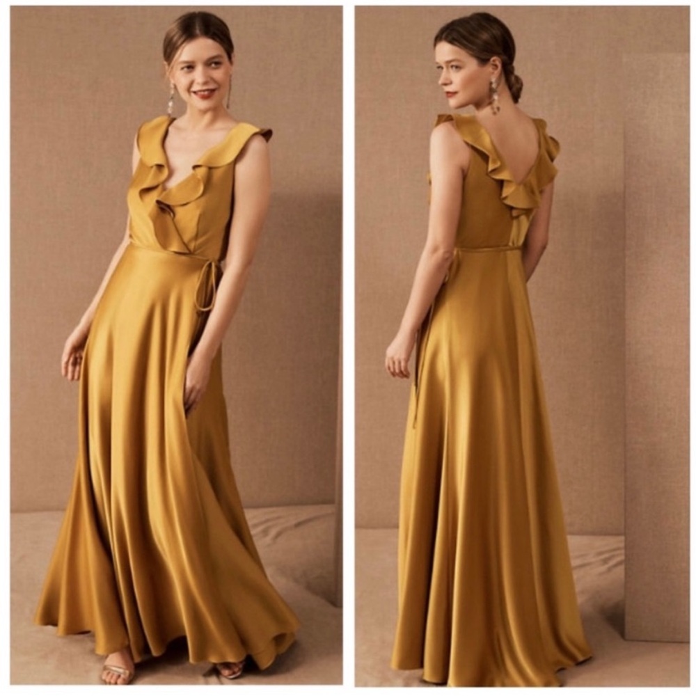 BHLDN Tansy Satin Charmeuse Maxi Dress